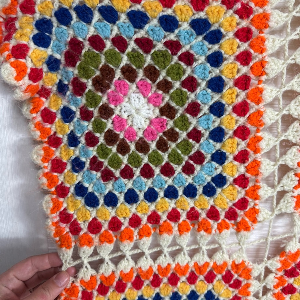 Colorful Granny Square Crochet Blanket - Picture 5 of 9